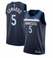 Mens Minnesota Timberwolves #5 Anthony Edwards Navy Icon Edition Stitched Jersey