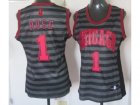 women nba chicago bulls #1 rose grey[black strip]