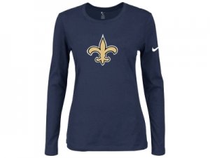 Nike New Orleans Saints Women\'s Of The City Long Sleeve Tri-Blend T-Shirt - D.Blue