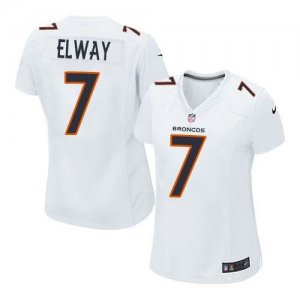 Women Nike Denver Broncos #7 John Elway White Stitched NFL Game Event Jersey