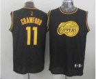 nba los angeles clippers #11 jamal crawford black[gold lettering fashion]