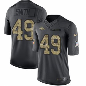 Mens Nike Denver Broncos #49 Dennis Smith Limited Black 2016 Salute to Service NFL Jersey