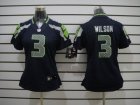 Nike Women Seattle Seahawks #3 Russell Wilso Blue Jerseys