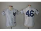 Youth New York Yankees #46 Andy Pettitte White jerseys(2009 Logo WS 09 Champions Pat)