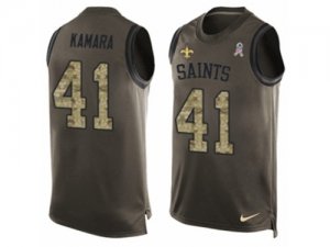 Mens Nike New Orleans Saints #41 Alvin Kamara Limited Green Salute to Service Tank Top NFL Jersey