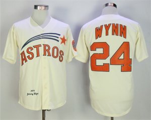 Astros #24 Jimmy Wynn Cream 1971 Throwback Jersey