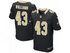 Mens Nike New Orleans Saints #43 Marcus Williams Elite Black Team Color NFL Jersey