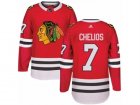 Mens Adidas Chicago Blackhawks #7 Chris Chelios Authentic Red Home NHL Jersey