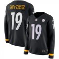 Nike Steelers #19 JuJu Smith Schuster Black Women Therma Long Sleeve Jersey