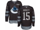 Men Adidas Vancouver Canucks #15 Derek Dorsett Black 1917-2017 100th Anniversary Stitched NHL Jersey