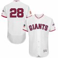Mens Majestic San Francisco Giants #28 Buster Posey White Fashion Stars & Stripes Flex Base MLB Jersey