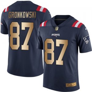 Nike New England Patriots #87 Rob Gronkowski Navy Blue Mens Stitched NFL Limited Gold Rush Jersey