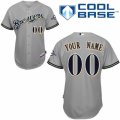 Womens Majestic Milwaukee Brewers Customized Authentic Grey Road Cool Base MLB Jersey