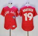 Toronto Blue Jays #19 Jose Bautista Red Flexbase Authentic Collection Canada Day Stitched Baseball Jersey