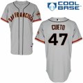 Mens Majestic San Francisco Giants #47 Johnny Cueto Replica Grey Road Cool Base MLB Jersey