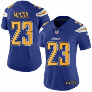 Women\'s Nike San Diego Chargers #23 Dexter McCoil Limited Electric Blue Rush NFL Jersey