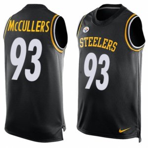 Mens Nike Pittsburgh Steelers #93 Dan McCullers Limited Black Player Name & Number Tank Top NFL Jersey