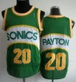 nba seattle supersonics # 20 Gary Payton color green throwback jersey