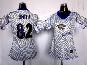 Nike women baltimore ravens #82 smith jerseys[fem fan zebra]