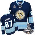 Womens Reebok Pittsburgh Penguins #87 Sidney Crosby Premier Navy Blue Third Vintage 2016 Stanley Cup Champions NHL Jersey