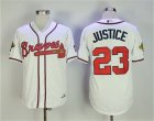 Braves #23 David Justice White 1995 Throwback Jersey