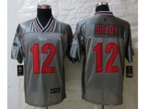 Nike New England Patriots #12 Brady Grey Jerseys(Vapor Elite)