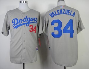 mlb jerseys los angeles dodgers #34 VALENZUELA grey[2014 new]