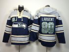 Nike Seattle Seahawks #80 Steve Largent blue-Grey jerseys[pullover hooded sweatshirt]