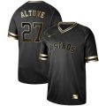 Astros #27 Jose Altuve Black Gold Nike Cooperstown Collection Legend V Neck Jersey