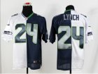 Nike Seattle Seahawks #24 lynch New blue-white Jerseys(Splite Elite)