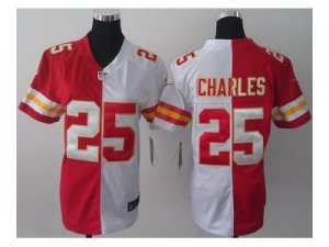 Nike women nfl jerseys kansas city chiefs #25 charles white-red[Elite split]