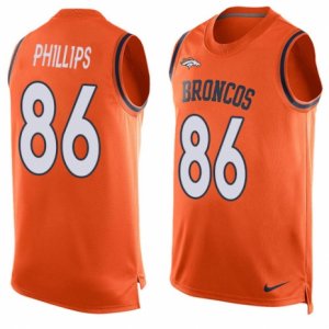 Mens Nike Denver Broncos #86 John Phillips Limited Orange Player Name & Number Tank Top NFL Jersey