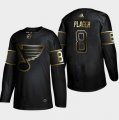 Blues #8 Barclay Plager Black Gold Adidas Jersey