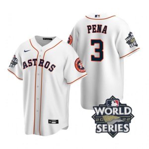 Astros #3 Jeremy Pena White Nike 2022 World Series Cool Base Jersey
