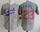 Cubs 23 Ryne Sandberg Gray 1994 Cooperstown Colletcion Jersey