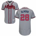 Men's Majestic Atlanta Braves #28 Hector Olivera Grey Flexbase Authentic Collection MLB Jersey