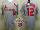 mlb St.Louis Cardinals #12 Lance Berkman grey[2011 World Series Champions]