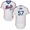 Men's Majestic New York Mets #57 Kevin Long White Royal Flexbase Authentic Collection MLB Jersey