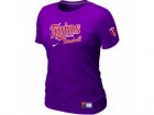 Women Minnesota Twins Nike Purple Short Sleeve Practice T-Shirt