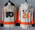 Mens Philadelphia Flyers #24 Matt Read Cream Sawyer Hooded Sweatshirt Stitched NHL Jersey