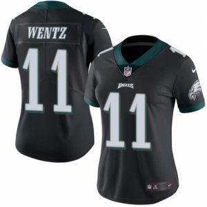 Women\'s Nike Philadelphia Eagles #11 Carson Wentz Limited Black Rush NFL Jersey