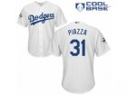 Youth Majestic Los Angeles Dodgers #31 Mike Piazza Replica White Home 2017 World Series Bound Cool Base MLB Jersey