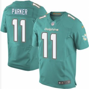 Mens Nike Miami Dolphins #11 DeVante Parker Elite Aqua Green Team Color NFL Jersey