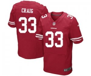 Men\'s Nike San Francisco 49ers #33 Roger Craig Elite Red Team Color NFL Jersey