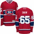 Mens Reebok Montreal Canadiens #65 Andrew Shaw Authentic Red Home NHL Jersey