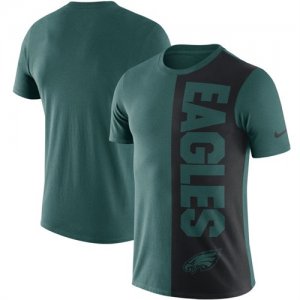 Philadelphia Eagles Coin Flip Tri Blend T-Shirt Midnight Green Black