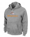 Denver Broncos Authentic Logo Pullover Hoodie Grey