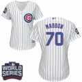 Women's Majestic Chicago Cubs #70 Joe Maddon Authentic White Home 2016 World Series Bound Cool Base MLB Jersey