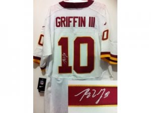 Nike Washington Redskins #10 Robert Griffin III white Jerseys(Signed Elite)