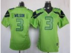 Nike Women Seattle Seahawks #3 Russell Wilso Green Jerseys